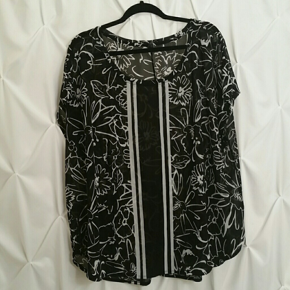 Land Bryant-Sheer patterned floral top